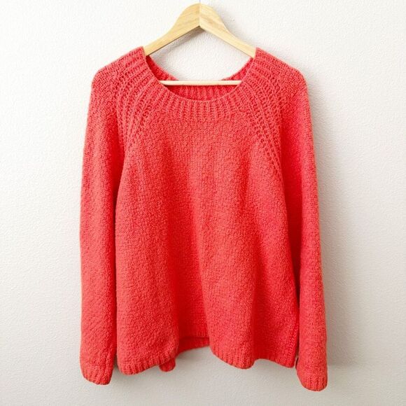 EILEEN FISHER | Orange Lory Organic Cotton Blend Sweater Knit | Size XL - Picture 2 of 7